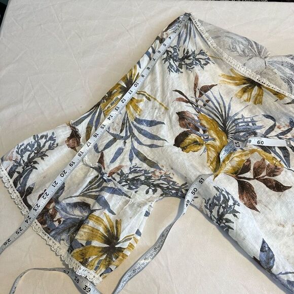 Francesca Bettini Tropical Floral Linen Kimono Cardigan Lace Trim Made in Italy - Picture 10 of 10